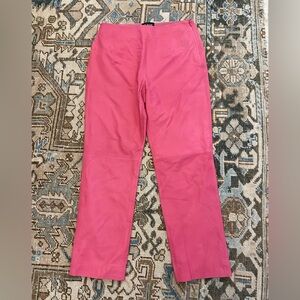 J. Crew Collection Hot Pink lambskin pants size 2